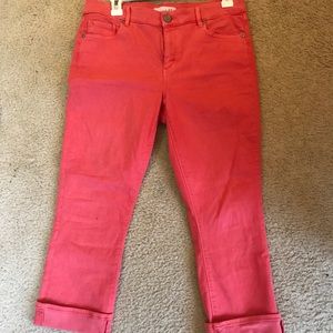 Loft cropped salmon/coral pants